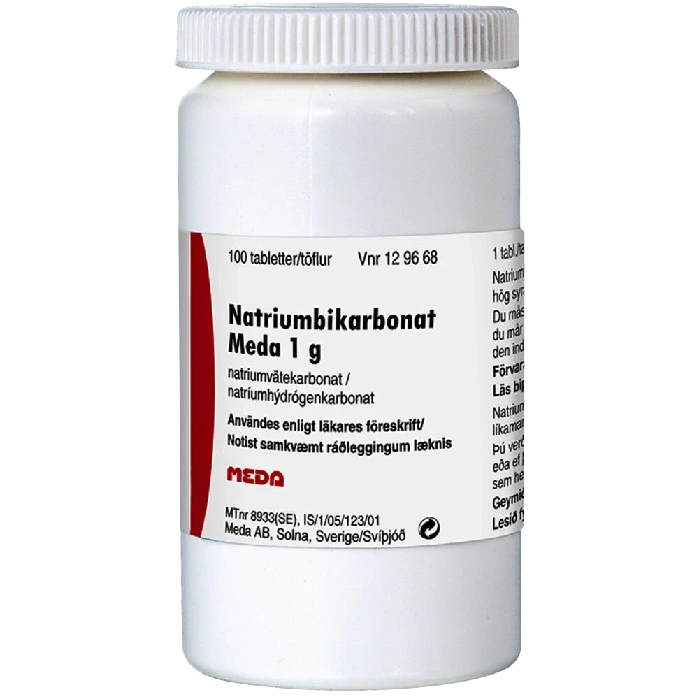 Natriumbikarbonat Meda tablett 1 g 100 st Natriumbikarbonat