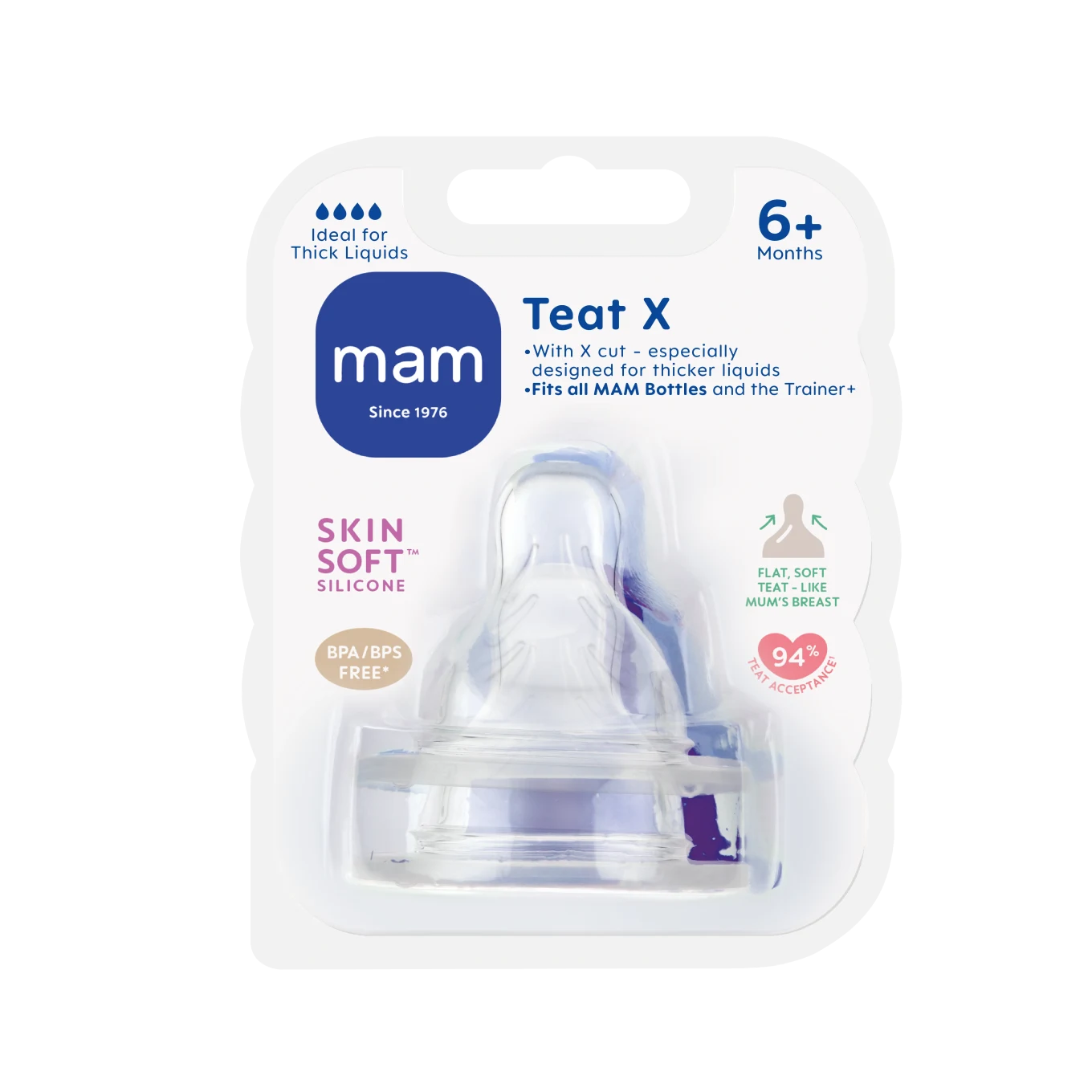 MAM Teat Dinapp Stl X 6 mån+ 2-pack Mam