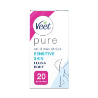 Veet Pure Wax Strips Legs & Body Sensitive Skin 20 st