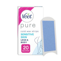 Veet Pure Wax Strips Legs & Body Sensitive Skin 20 st