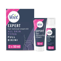 Veet Expert Hair Removal Cream Kit All Skin Types Full Bikini 2x50 ml