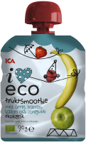 ICA I Love Eco Fruktsmoothie Äpple Banan Hallon Jordgubb 90 g