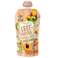 ICA I Love Eco Fruktgröt Persika Äpple HAVRE & Korn 120 g