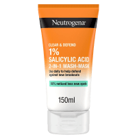 Neutrogena Clear & Defend 1% Salicylic Acid 2-in-1 Wash Mask 150 ml