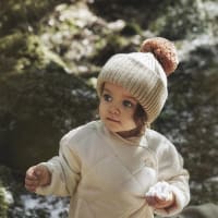 Elodie Wool Beanie Pure Khaki 1-2 år