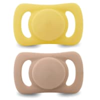 Esska Chilla Lilla Silikon 0-6 mån 2-pack Beige/Gul