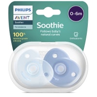 Philips Avent Soothie Napp för Nyfödda 0-6 mån Blå 2-pack