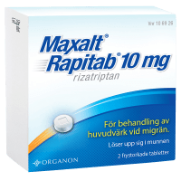 Maxalt® Rapitab® Frystorkad tablett 10mg Blister, 2 tabletter