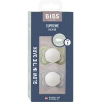 BIBS Supreme Silicone Sage Glow/Cloud Glow 2-pack Size 1