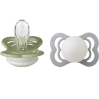 BIBS Supreme Silicone Sage Glow/Cloud Glow 2-pack Size 1