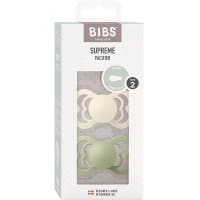 BIBS Supreme Silicone Ivory/Sage 2-pack Size 2