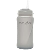 Everyday Baby Sugrörsflaska Glas Healthy + Quiet Grey 240 ml