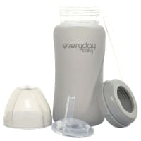 Everyday Baby Sugrörsflaska Glas Healthy + Quiet Grey 240 ml