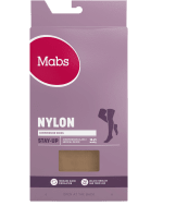 Mabs Nylon Stay Up Tan 1 par XL