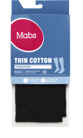 Mabs Thin Cotton Knee Black 1 par L