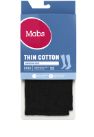 Mabs Thin Cotton Knee Black 1 par XL