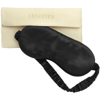 Lenoites Mulberry Sleep Mask with Pouch Black