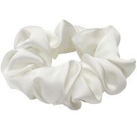 Lenoites Mulberry Silk Scrunchie White