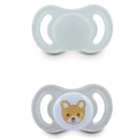 Esska Happy Mini Silikon 0-6 mån 2-pack Teddy/Grå