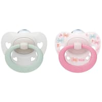 NUK Signature Napp Silikon Rose/White 2-pack 0-6 mån