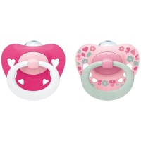 NUK Signature Napp Silikon Rose/White 2-pack 6-18 mån