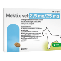 Mektix vet Filmdragerad tablett 2,5mg/25mg Blister, 2tabletter