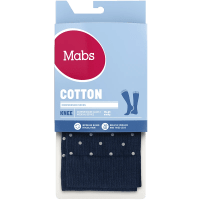 Mabs Cotton Knee Navy Dotted M