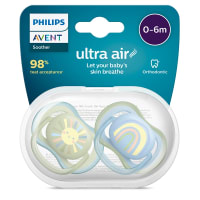 Philips Avent Ultra Air Napp 0-6 månader Ljusblå/grön 2-pack