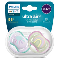 Philips Avent Ultra Air Napp 0-6 månader lila/grön 2-pack