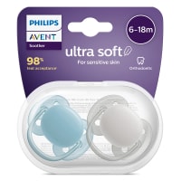 Philips Avent Ultra Soft Napp 6-18 mån Turkos/Grå 2-pack