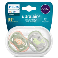 Philips Avent Ultra Air napp 6-18 månader Ljusblå/grön/grå 2-pack