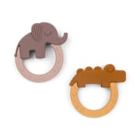 Done by Deer Teether Deer Friends Mustard/Powder 2-pack