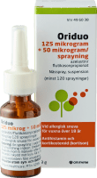 Oriduo Nässpray, suspension 125mikrogram+50mikrogram/sprayning, 120sprayningar