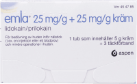 Emla kräm tub 25 mg/g+25 mg/g 5 g