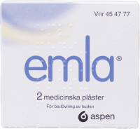 Emla medicinskt plåster 25 mg/25 mg 2 st