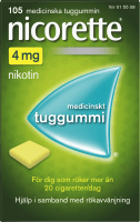 Nicorette medicinskt tuggummi 4 mg 105 st