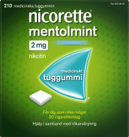 Nicorette Mentolmint medicinskt tuggummi 2 mg 210 st