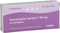 Sumatriptan Sandoz filmdragerad tablett 50 mg 2 st