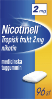 Nicotinell Tropisk frukt medicinskt tuggummi 2 mg 96 st