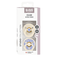 BIBS Pacifier Studio Colour Jasmine Latex Size 2 Ivory Mix 2-pack