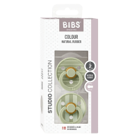 BIBS Pacifier Studio Colour Pin Latex Size 2 Sage Mix 2-pack