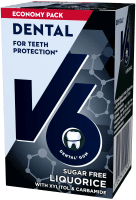 V6 Dental Liquorice tuggummi 70 g