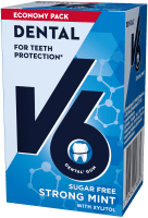 V6 Dental Care Strong Mint tuggummi 72g