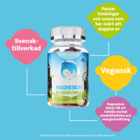 Monkids Magnesium Tonår Blåbär 60 st