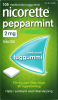 Nicorette Pepparmint medicinskt tuggummi 2 mg 105 st