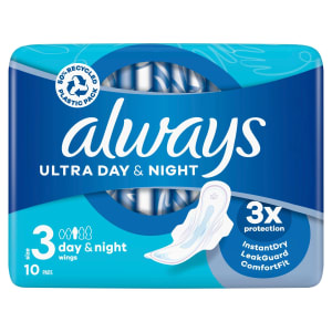 Always Ultra Day & Night Bindor Stl 3 Med Vingar 10 st