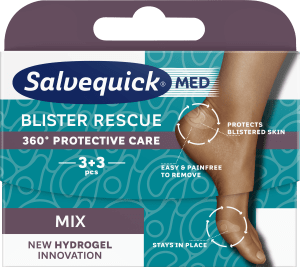 Salvequick MED Blister Rescue Mix skoskavsplåster 6 st