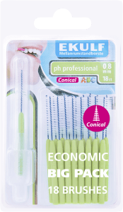 Ekulf pH Professional Konisk Mellanrumstandborste 0,8 mm 18 st