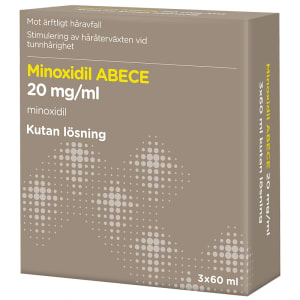 Minoxidil ABECE Kutan lösning 20mg/ml Flaska, 3x60ml