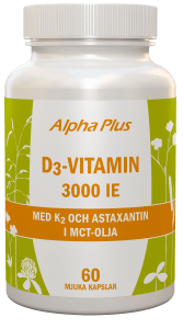Alpha Plus D3-Vitamin 3000 IE med K2 60 kapslar